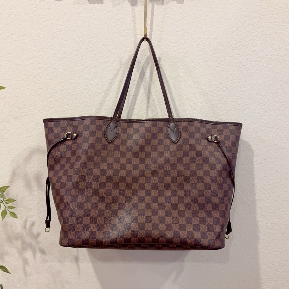 Authentic Extra Large Louis Vuitton Neverfull GM Damier Ebene Tote Bag 2008
